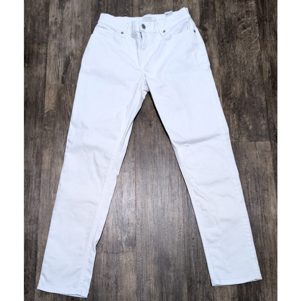 Banana Republic Girlfriend Jean White‎ Denim Relaxed Tapered Pants Womens 25/0